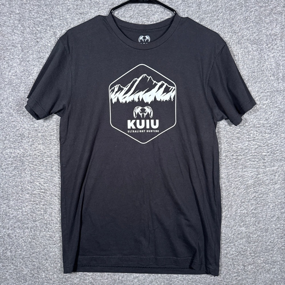 Kuiu T-Shirt Mens Medium Black Ultralight Hunting Mountain Graphic Crew Tee